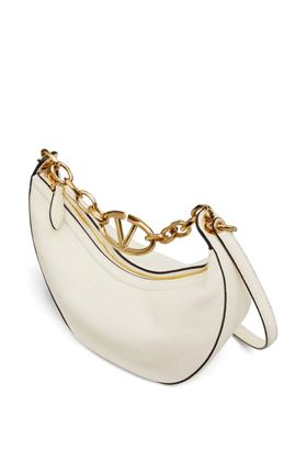 ivory white leather gold-tone hardware chain-link shoulder strap VLogo Valentino Garavani | 5W2B0Q42JDK098